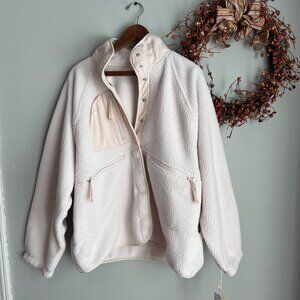 Free People x HATCH LARGE Hit The Slopes Fleece Jacket Neutral Bohemian